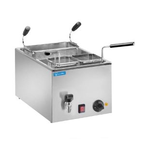 Cuiseur à pâtes électrique de table avec cuve de 25 lt complet de n° 3 paniers et robinet - puissance 3500 watts