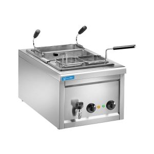 Cuiseur à pâtes électrique de table avec cuve de 25 litres complet de n° 3 paniers et robinet - puissance 3500 watts