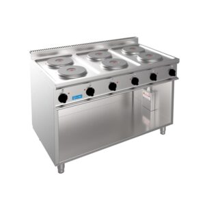 Plaque de cuisson électrique 6 plaques de 2,6 kw Ø 220 mm sur compartiment par jour