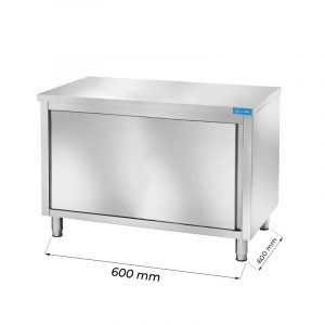 Table armoire en acier inoxydable sans dosseret L600xP600xH850 mm - ligne premium