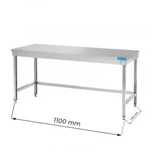 Table ouvert en acier inoxydable sans étagère de fond et sans dosseret L1100xP700xH850 mm - ligne premium