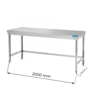Table ouvert en acier inoxydable sans étagère de fond et sans dosseret L2000xP700xH850 mm - ligne premium