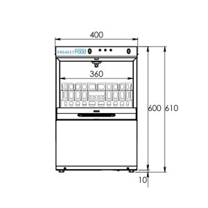 Lave-verres électronique monophasé avec panier 35x35 complète de doseur de rinçage et détergent – Image 13