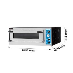 Four à pizza électrique à chambre simple pour 4 pizzas Ø 40 cm | 2 plaques EN 60x40 - série GLASS