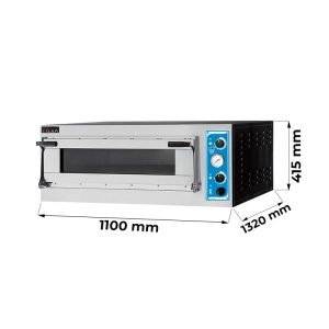 Four à pizza électrique à chambre simple pour 6 pizzas Ø 35 cm | 3 plaques EN 60x40 - série GLASS