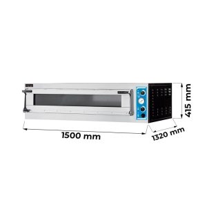 Four à pizza électrique à chambre simple pour 9 pizzas Ø 35 cm | 5 plaques EN 60x40 - série GLASS