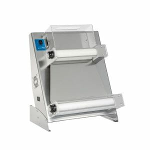 Dérouleur de pizza à rouleaux parallèles avec pédale électrique inclus pour pizzas  Ø de 26 à 40 cm