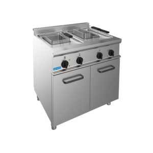Friteuse professionnelle électrique sur meuble avec cuve double de 13 lt + 13 lt