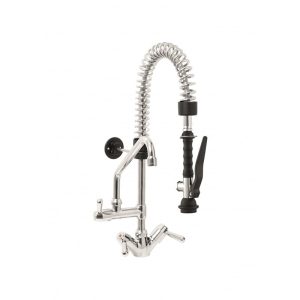 Groupe douche de prélavage H 60 cm avec double commande + bec de remplissage rotatif à "C" à fixer au èvier