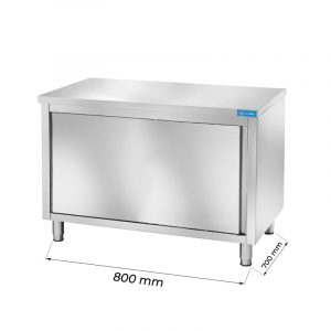 Table en acier inoxydable avec porte L800xP700xH850 mm - ligne basic