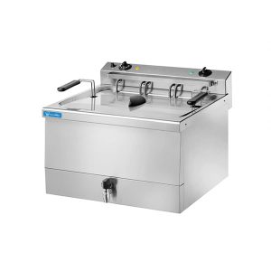 Friteuse de pâtisserie électrique avec n°1 cuve de 18 litres - panier de 46x32x12 cm