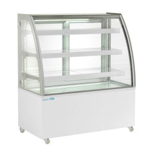 Vitrine d’exposition horizontale ventilée temp +2°C à +8°C L1225xP680xH1420 mm - ligne GAMMA