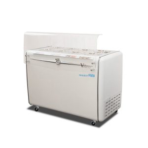 Banc à glace blanc pour 8 carapines de 7,5 litres + 6 de réserve de température de -5°C à -20°C