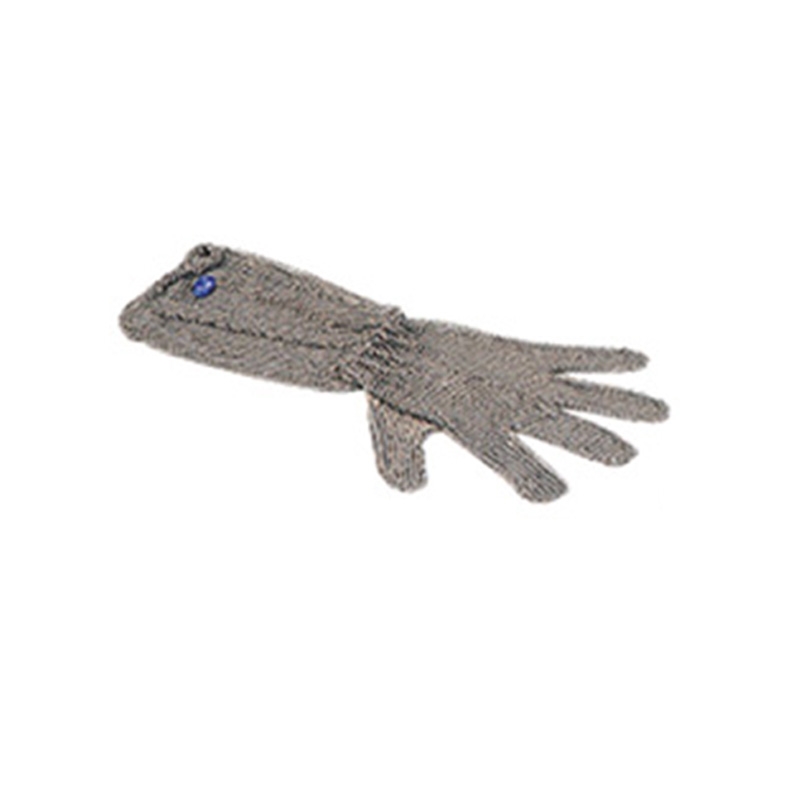 Gant en acier inox à 5 doigts avec fermeture à ressort et avant-bras