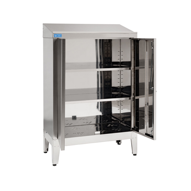 Porte-livre armé en acier inox 304 à deux portes - L800xP400xH1150 mm