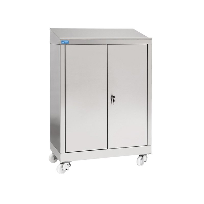 Porte-livre armé en acier inox 430 à deux portes - L800xP400xH1150 mm