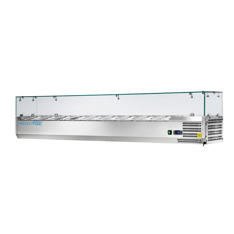 Vitrine réfrigérée pour les ingrédients pour n.9 GN 1/3 - longueur 200 cm