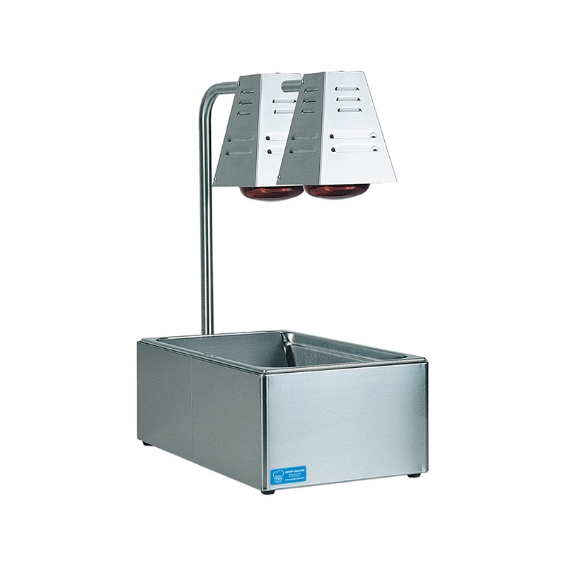 Conteneur GN 1/1 chauffé chauffe-frites avec deux lampes à rayons infrarouge