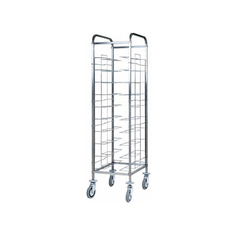Chariot porte-plateaux en acier inox 10 plateaux