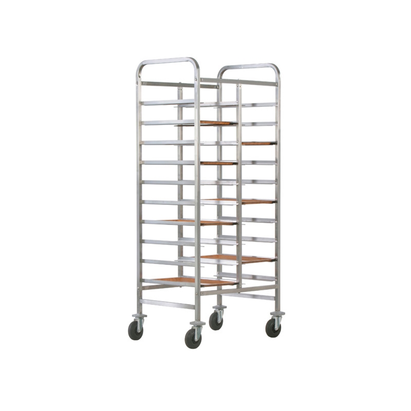 Chariot porte-plateaux en acier inox 20 plateaux