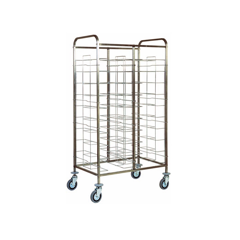 Chariot porte-plateaux en acier inox 20 plateaux