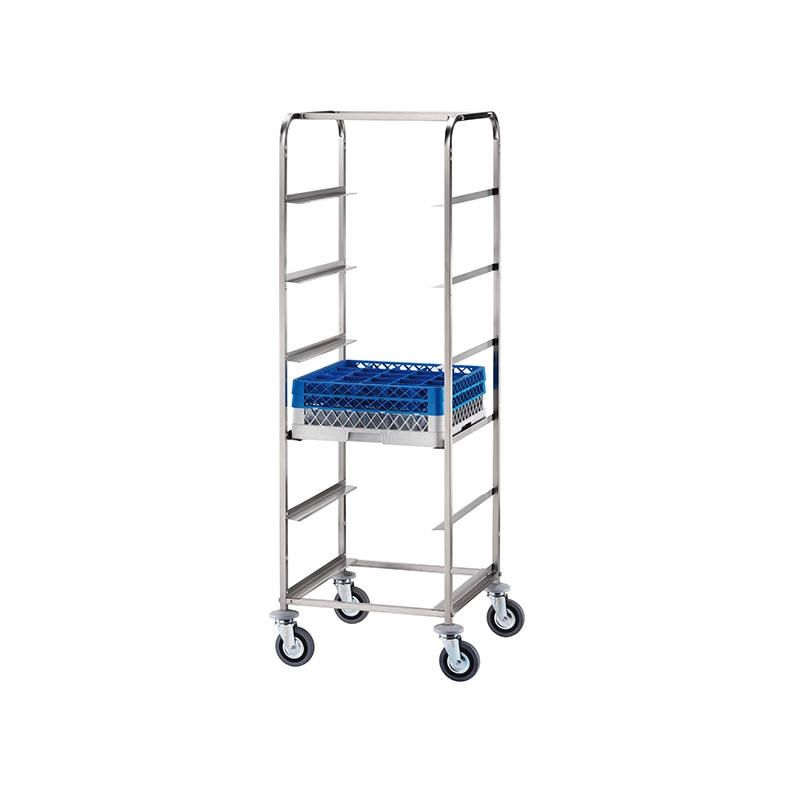 Chariot porte-paniers pour lave-vaisselle en acier inox, pour panier 50x50