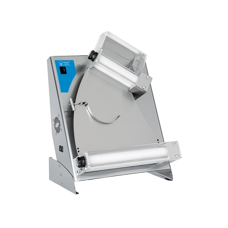 Dérouleur de pizza à rouleau supérieur incliné avec démarrage automatique pour pizzas Ø de 14 à 30 cm