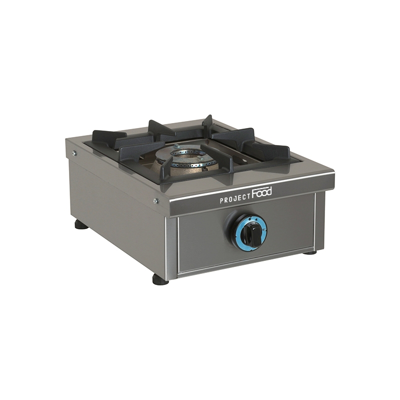 Réchaud à gaz de table en acier inox avec n° 1 brûleur - puissance 6500 watts