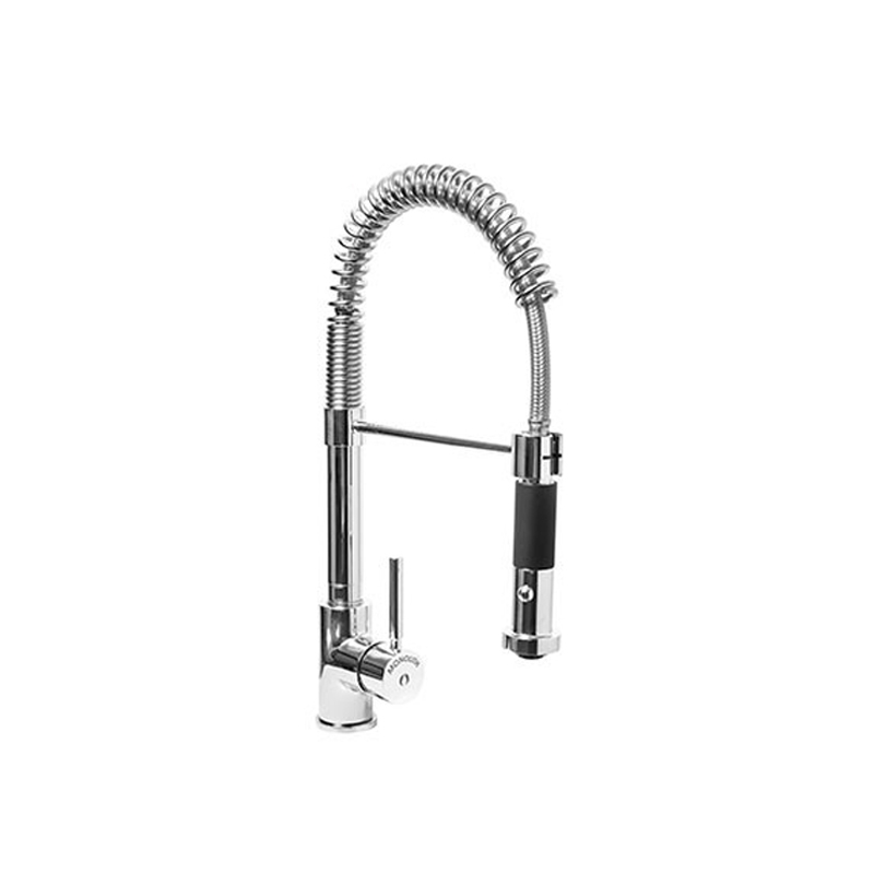 Robinet monocommande H 40 cm avec rotule et douche double jet