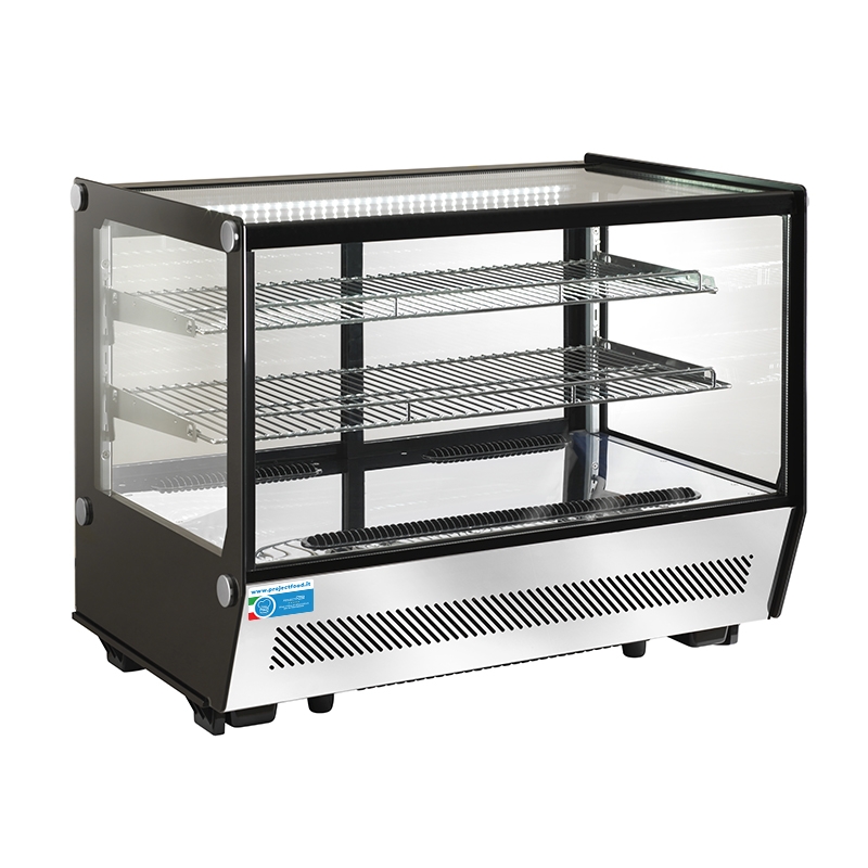 Vitrine réfrigérateur de comptoir avec verre carré - Capacité 160 lt