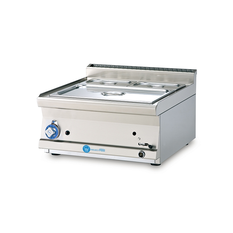 Bain-marie professionnel de table électrique avec bac pour 1 bassine GN 1/1 + 2 bassines GN 1/4