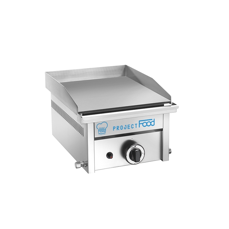 Fry top à gaz de table à zone de cuisson unique avec plaque lisse - puissance 3000 watts