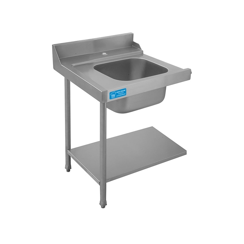 Table d’entrée L 70 cm avec évier dim 50x40 cm et dosseret pour lave-vaisselle à capot - côté gauche