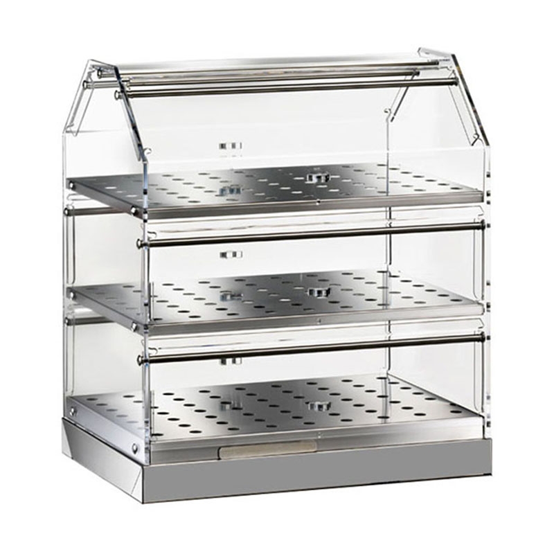Vitrine neutre de banc L 50 cm avec 3 étages en acier inox AISI 304
