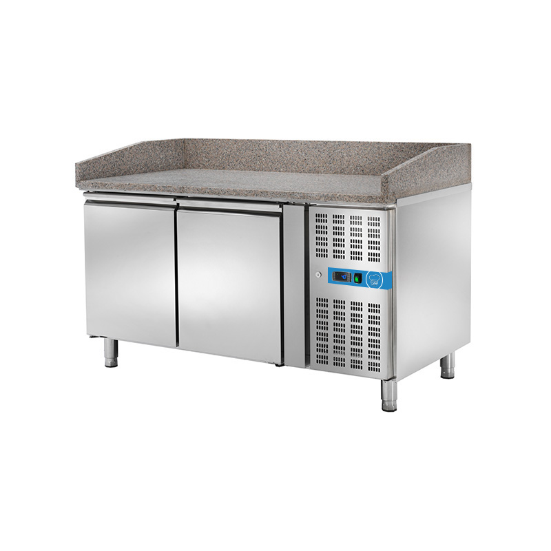 Table réfrigérée à pizza avec n° 2 portes EN 60x40 sans vitrine porte-goût