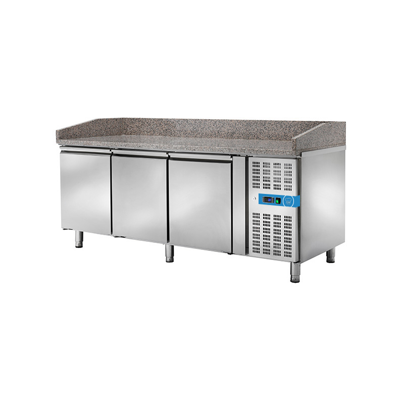 Table réfrigérée à pizza avec n° 3 portes EN 60x40 sans vitrine porte-goût