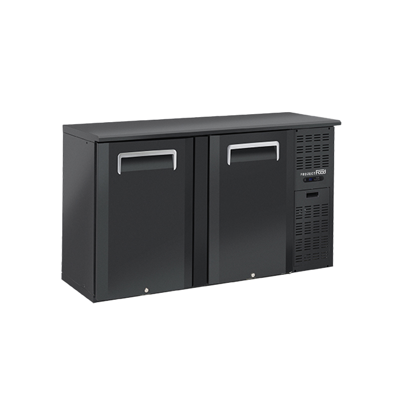 Table réfrigérée noire à encastrer avec n° 2 portes et température de +2°C à +8°C - profondeur 50 cm