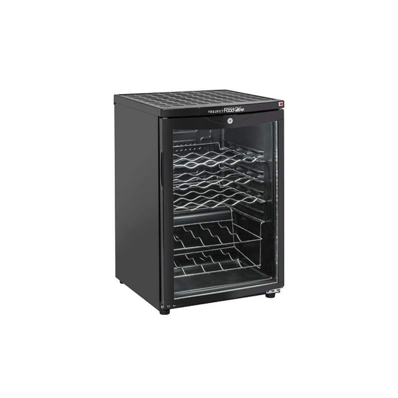 Cave à vin basic mono température à réfrigération statique pour 16 bouteilles - grilles en acier