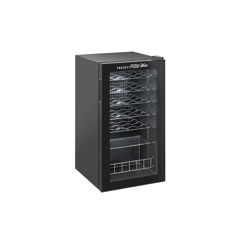 Cave à vin basic mono température à réfrigération statique pour 18 bouteilles - grilles en acier