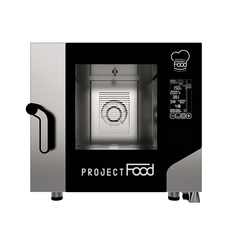 Four gastronomique à gaz combiné convection vapeur pour 5 plaques GN 1/1 - commandes tactiles de base