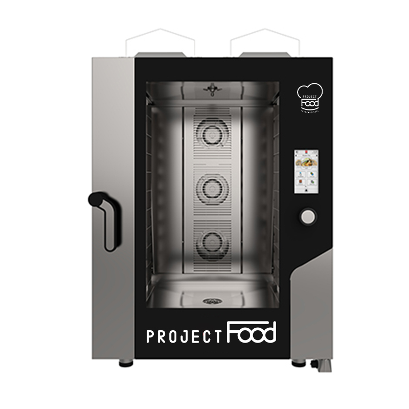 Four gastronomique à gaz avec wi-fi combiné convection vapeur pour 10 plaques GN 2/1 - commandes entièrement tactiles