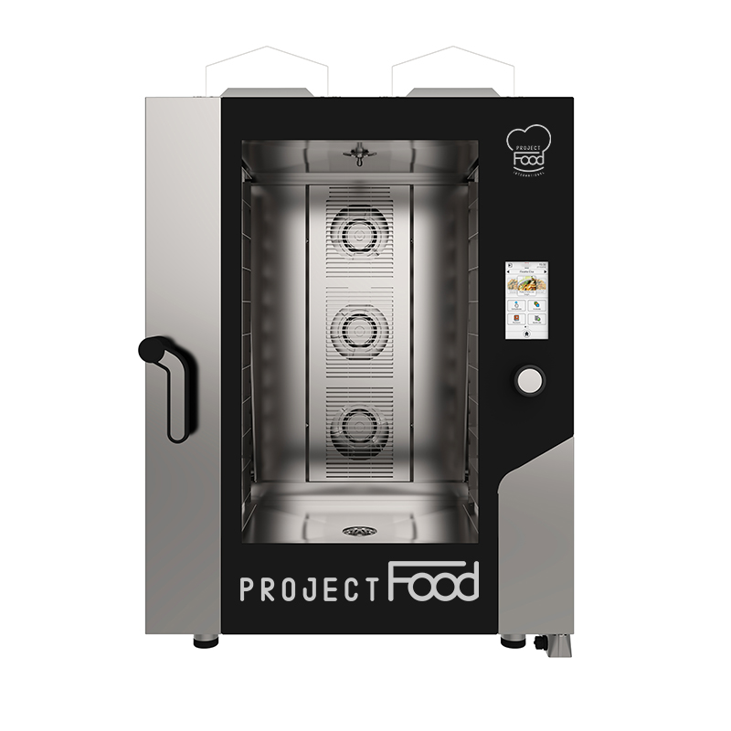 Four gastronomique à gaz avec wi-fi combiné convection vapeur pour 10 plaques EN 60x40 - commandes entièrement tactiles