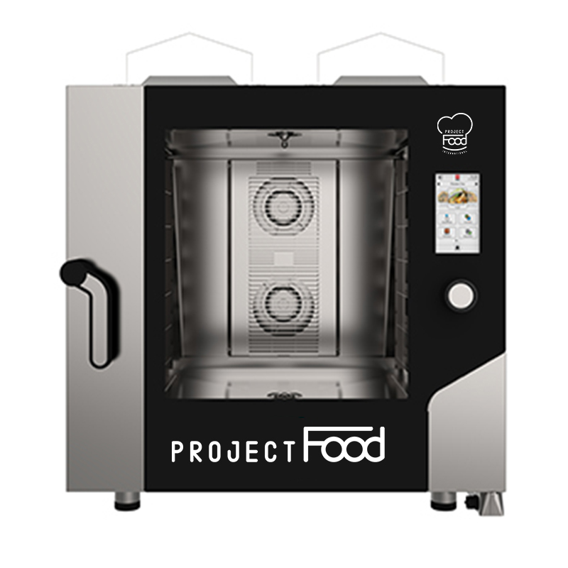 Four gastronomique à gaz avec wi-fi combiné convection vapeur pour 6 plaques GN 2/1 - commandes entièrement tactiles