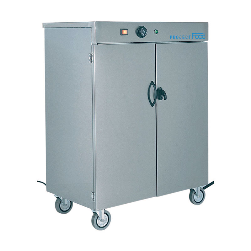 Armoire chauffe-plats à roulettes pour 100 plats, température réglable de 30°C à 90°C