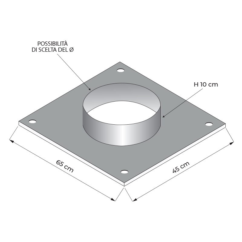 Collier pour hotte avec trou 40x60
