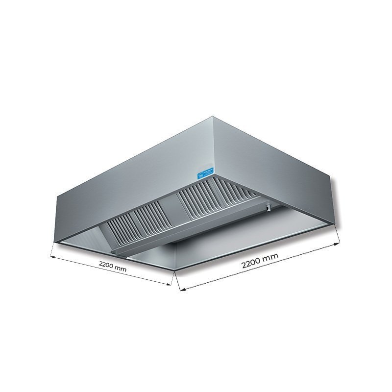 Hotte de série cubique installation de centre de pièce sans moteur et régulateur de vitesse - dim. L2200xP2200xH450 mm