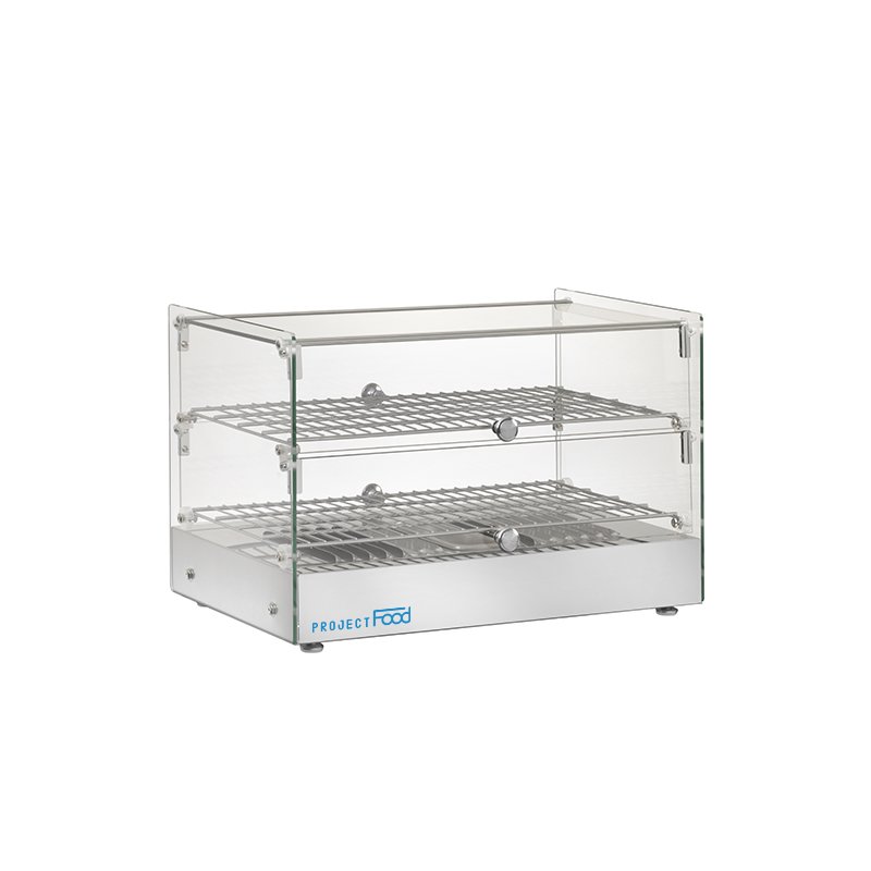 Vitrine chauffante de banc L 55 cm avec 2 étages