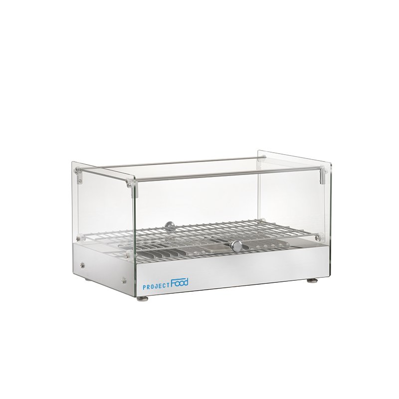 Vitrine chauffante de banc L 55 cm avec 1 étage