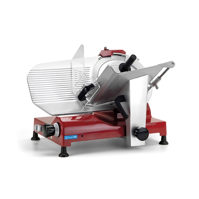 Trancheuse à gravité de ligne rétro monophasé avec lame Ø 330 mm - coupe utile 240x250h mm