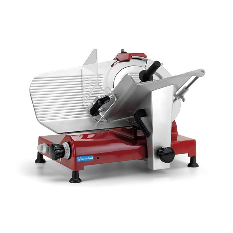 Trancheuse à gravité de ligne rétro monophasé avec lame Ø 350 mm - coupe utile 240x250h mm